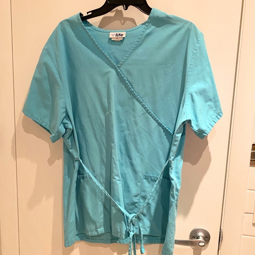 Light Blue Medical Scrub Top - VLife